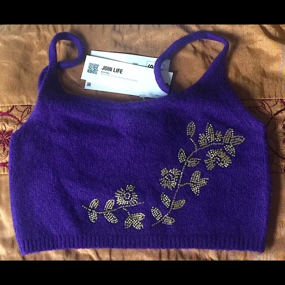 ZARA Bloggers Fav Wool Blend Beaded Knit Top - Picture 9 of 12